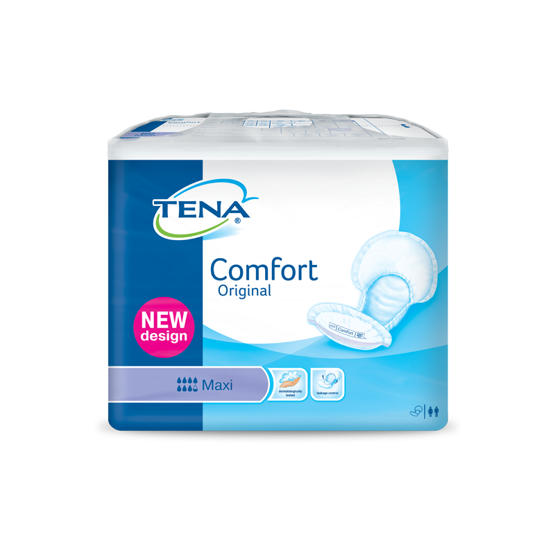 Tena Comfort MAxi - 28 plastic backed two-pieces Packaging 2